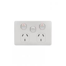 Flat Cat -u00a0Power Point Switched 2 Gang 10A 250V~ With Removable Extra Switch 16AX/20A  Matt White x5 - FLPPSW2GMW