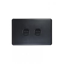 Flat Cat - Switch Horizontal 2 Gangu00a010AX/16A 250V~  Matt Black x10 - FLSW2GMBK