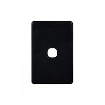 Flat Cat - Switch Plate Vertical 1 Gang (Less Mech)  Black x10 - FLSWPV1GBK