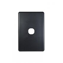Flat Cat - Switch Plate Vertical 1 Gang (Less Mech)  Matt Black x10 - FLSWPV1GMBK