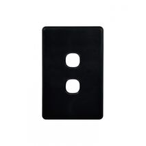 Flat Cat - Switch Plate Vertical 2 Gang (Less Mech)  Black x10 - FLSWPV2GBK