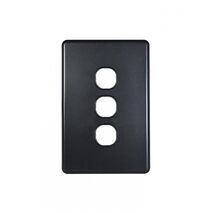 Flat Cat - Switch Plate Vertical 3 Gang (Less Mech)  Matt Black x10 - FLSWPV3GMBK