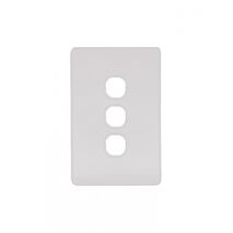 Flat Cat - Switch Plate Vertical 3 Gang (Less Mech)  Matt White x10 - FLSWPV3GMW