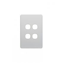 Flat Cat -u00a0Switch Horizontal 4 Gangu00a010AX/16A 250V~  White x10 - FLSW4G