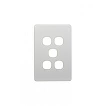 Flat Cat - Switch Vertical 5 Gang 10AX/16A 250V~  Replacement White Cover x5 - FLSWPV5GCO