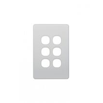 Flat Cat -u00a0Switch Vertical 6 Gang 10AX/16A 250V~  Replacement White Cover x5 - FLSWPV6GCO
