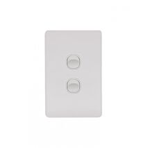 Flat Cat - Switch Vertical 2 Gang 10AX/16A 250V~  Matt White x10 - FLSWV2GMW