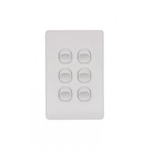 Flat Cat -u00a0Switch Vertical 6 Gang 10AX/16A 250V~  Matt White x5 - FLSWV6GMW