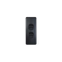 Flat Cat -u00a0Switch Vertical Architrave 2 Gang 10AX 16A 250V  Matt Black x10 - FLSWVA2GMBK