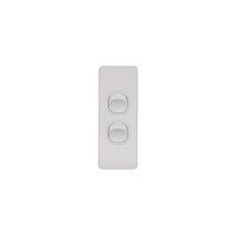Flat Cat -u00a0Switch Vertical Architrave 2 Gang 10AX 16A 250V  Matt White x10 - FLSWVA2GMW
