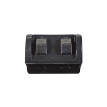 Hippo -u00a0Double Outdoor PowerPoint IP54 15A 250V~ Double Pole  Black x1 - HPPP152GDBK