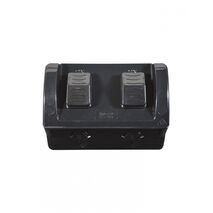 Hippo - Double Outdoor Weatherproof Power Point IP54 10A 250V  Black x1 - HPPP2GBK