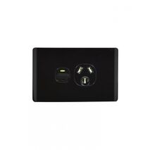 Leopard - Power Point Switched 1 Gang, 10A 250V~  Black x10 - LEPP1GBK