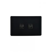 Leopard - Switch Horizontal 2 Gang, 16AX/20A 250V~  Black x10 - LESW2GBK
