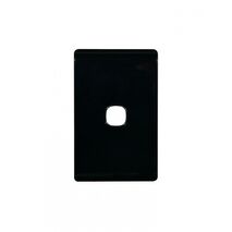 Leopard - Switch Plate Vertical 1 Gang (Less Mech)  Black x10 - LESWPV1GBK