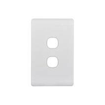 Leopard - Switch Vertical 2 Gang, 16AX/20A 250V~  White x10 - LESWV2G