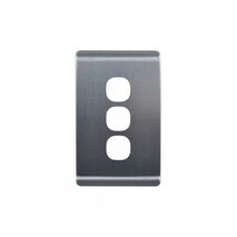 Leopard - Switch Vertical 3 Gang, 16AX/20A 250V~  Brushed Aluminium Cover x10 - LESWPV3GCBA