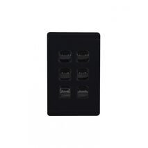 Leopard - Switch Vertical 6 Gang, 16AX/20A 250V~  Black x5 - LESWV6GBK