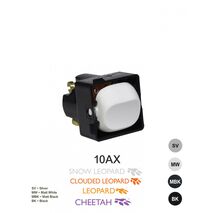 Meerkat -u00a0Double Pole Switch Mechanism 10AX 250V~ Cat's Eye  Matt White x5 - MESWCDPMW