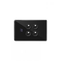 Powermesh -u00a0Multi Purpose Switch 1 Button Horizontal Maxu00a05AX total, 220-240V 50Hz, 2 or 3 wire auto-sensing (Formerlyu00a0PMPUSWMP4G)  Black x1 - PMMPS4HBK