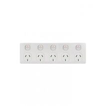 Puma - 5 Gang Fixed Power Point Double Pole 10A 250V  Matt White x15 - PUBIG5MW