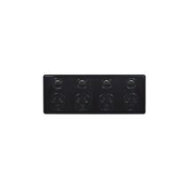 Puma -u00a0Power Point Switched 4 Gang 10A 250V Flush Mount with Custom Mounting Bracket  Black x3 - PUPP4GBK