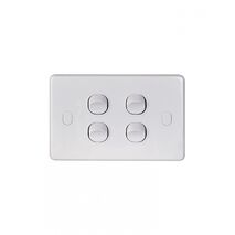 Puma - Switch Horizontal 4 Gang 10AX/16A 250V Vandal Proof  x10 - PUSW4GVP