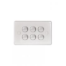 Switch Horizontal 6 Gang 10AX/16A 250V Vandal Proof  x5 - PUSW6GVP