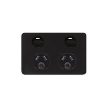 Senoa Simple -u00a0Power Point Switched 2 Gang 10A 250V~  Black  x5 - SENPP2GBK