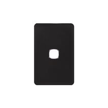 Senoa Simple -u00a0Switch Plate Vertical 1 Gang (Less Mech)  Black  x10 - SENSWPV1GBK