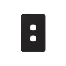 Senoa Simple -u00a0Switch Plate Vertical 2 Gang (Less Mech)  White x10 - SENSWPV2G