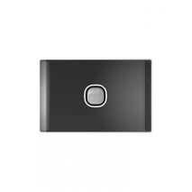 Snow Leopard - Switch Horizontalu00a01 Gang 16AX/20A 250V~, White Cover, White Grid  Black/Silver x10 - SNSW1GBS