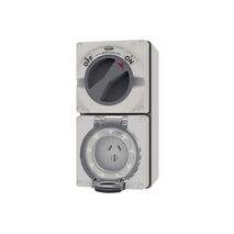 Buffalo -u00a0Combination Switched Socket IP66 15A 250V~ 3 Flat Pin  x1 - BUC315