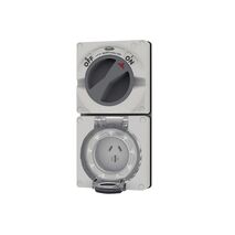Buffalo -u00a0Combination Switched Socket IP66 15A 250V~ 3 Flat Pin, Less Enclosure  x1 - BUC315LE