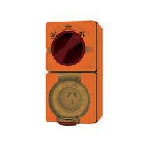 Buffalo - Combination Switched Socket IP66 20A 250V 3 Flat Pin Chemical Resistant Orange  x1 - BUC320FRO