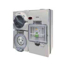 Buffalo -u00a0Combination Switched Socket IP66 20A 250V ac 3 Pin with RCD 30mA Protection On BUBB4G with Neon Indicator  x1 - BUC320RC30N