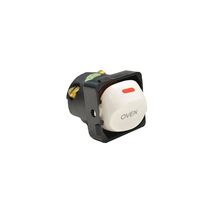 Meerkat -u00a0Switch Mechanism 32A 250V~, PUMA DOLLY SHAPE, (Labelled OVEN)  Matt White x5 - MESW32OVENMW