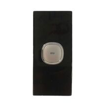 Glass Single Gang Architrave Switch With Built-In LED Push Button Black