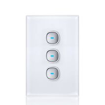Glass Three Gang Switch With Built-In LED Push Button