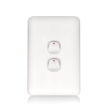 Switch 2 Gang 10 Amp Slim Wafer