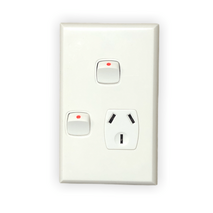 Single Power Point Vertical With Extra Switch