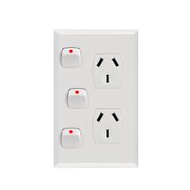 Double Power Point Vertical With Extra Switch