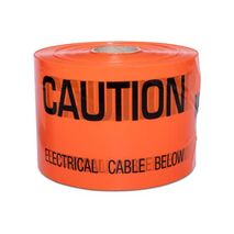Underground Tape "Caution Electrical Cable Below " Orange Width 150mm x Length 500m