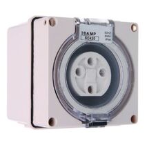 3 Phase 4 Round Pin Socket - 32Amp - RESISTIVE ORANGE - IP/SC432/RO