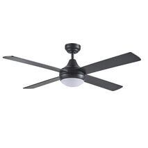 Link 1220mm 4 Blade Ceiling Fan with 15w LED Tricolour Light Matt Black