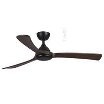 Norfolk DC 1220mm 3 Timber Blade  WIFI & Remote Control Ceiling Fan Only Matt Black/Walnut