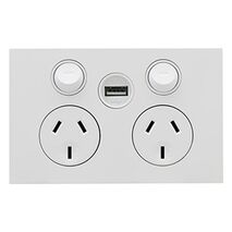 Saturn Zen
Double Power Point
Single USB Charger, Horizontal Mount, 250V, 10A | Zen White