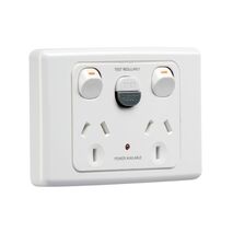 2000 Series
RCD Protected Twin Switch Socket Outlet
250V, 10A, 1 Pole, 30mA RCD | White Electric