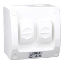 Weathershield
Switch
2-Gang, 16AX, 250VAC, IP66 | Resistant Grey