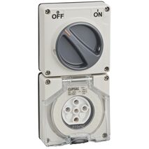 Clipsal - 56 Series, Switched Socket, Surface IP66 5 PIN 20A Less Enclosure
Grey